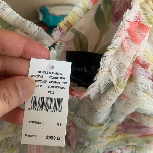 Needle & Thread Iris Bloom Ruffled Tulle Mini Dress - Picture 3 of 7